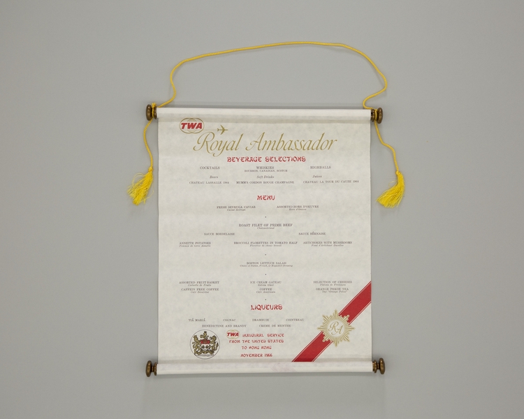 Image: menu: TWA (Trans World Airlines), Royal Ambassador