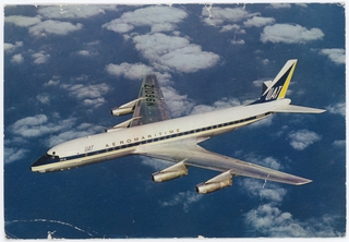 Image: postcard: Union Aeromaritime de Transport (UAT), Douglas DC-8