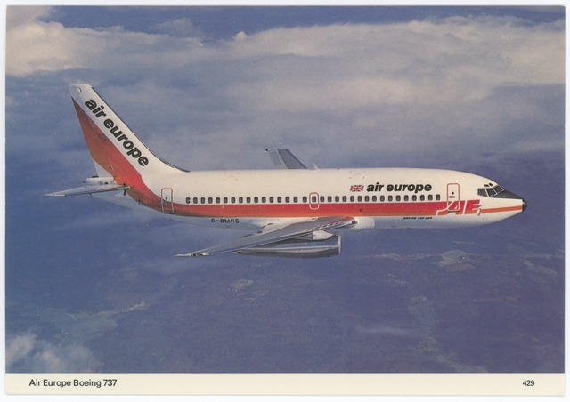 Postcard: Air Europe, Boeing 737
