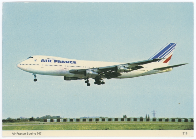 Postcard: Air France, Boeing 747