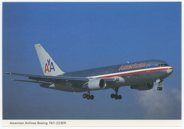 Postcard: American Airlines, Boeing 767-223ER