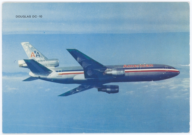 Postcard: American Airlines, McDonnell Douglas DC-10