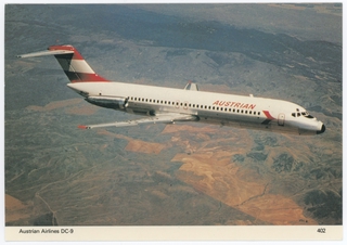 Image: postcard: Austrian Airlines, McDonnell Douglas DC-9