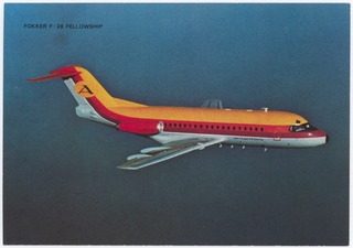 Image: postcard: Aviaction, Fokker F.28 Fellowship