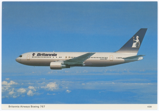 Postcard: Britannia Airways, Boeing 767