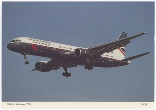 Image: postcard: British Airways, Boeing 757