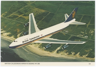 Image: postcard: British Caledonian Airways, Boeing 747-200