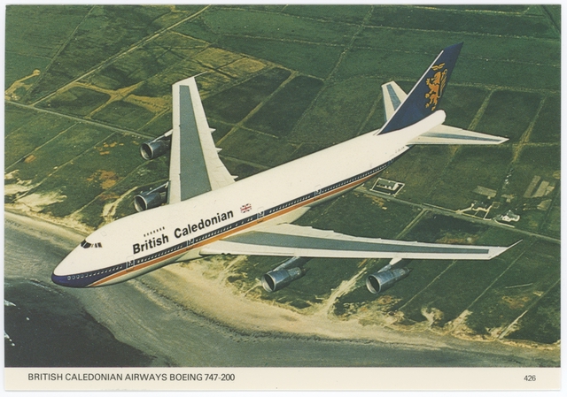 Postcard: British Caledonian Airways, Boeing 747-200