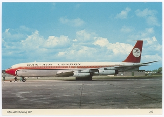 Image: postcard: Dan-Air London, Boeing 707