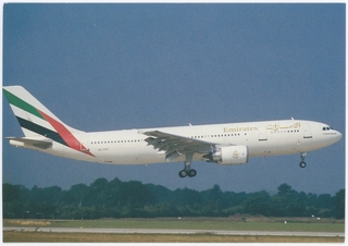Image: postcard: Emirates, Airbus A300