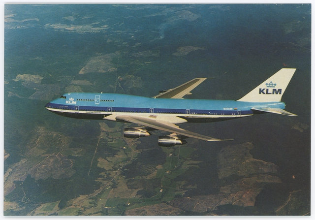 Postcard: KLM (Royal Dutch Airlines), Boeing 747