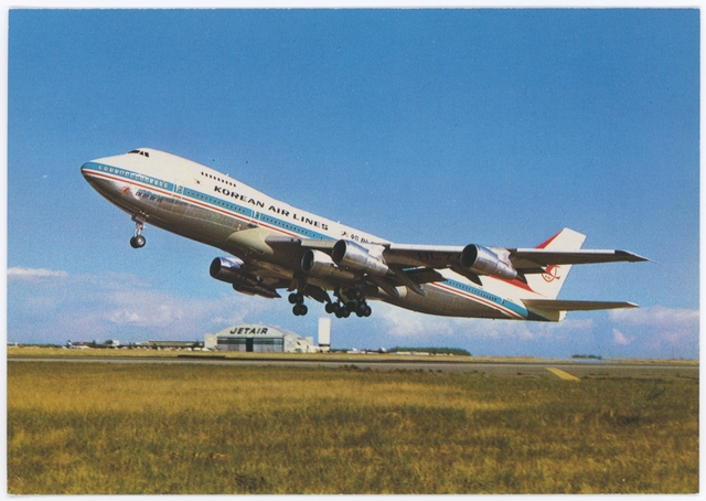 Postcard: Korean Air Lines, Boeing 747-200