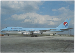 Image: postcard: Korean Air, Boeing 747-200