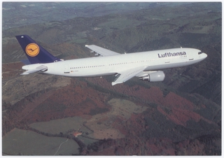 Image: postcard: Lufthansa, Airbus A300-600