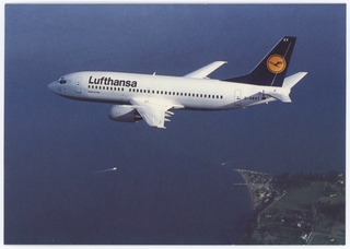 Image: postcard: Lufthansa, Boeing 737-300