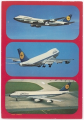 Image: postcard: Lufthansa, Boeing 747D