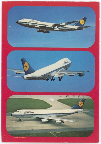 Postcard: Lufthansa, Boeing 747D