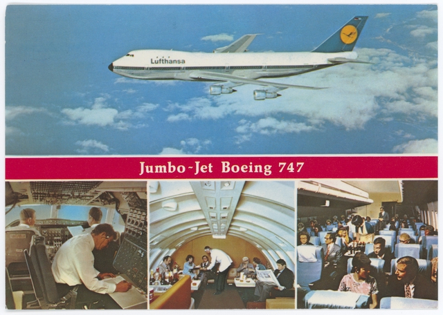 Postcard: Lufthansa, Boeing 747