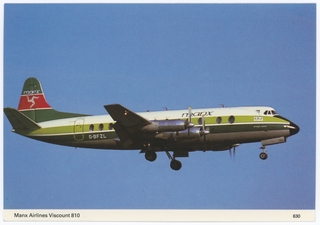 Image: postcard: Manx Airlines, Vickers Viscount 810