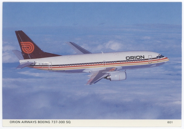 Postcard: Orion Airways, Boeing 737-300