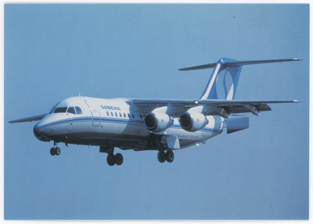 Postcard: Sabena Belgian World Airlines, British Aerospace BAe-146