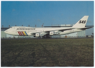 Image: postcard: Scandinavian Airlines System (SAS), Boeing 747-200