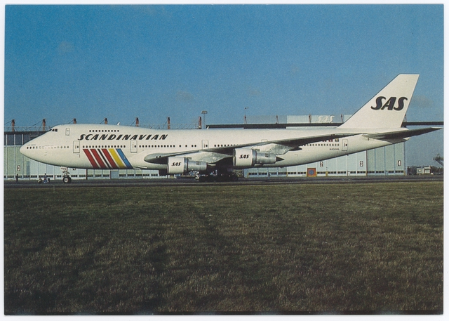 Postcard: Scandinavian Airlines System (SAS), Boeing 747-200