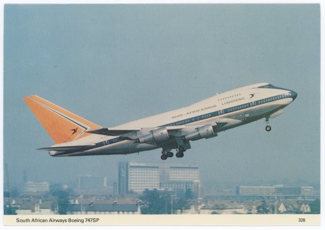 Postcard: South African Airways, Boeing 747SP