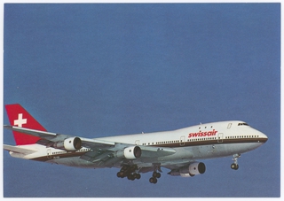 Image: postcard: Swissair, Boeing 747