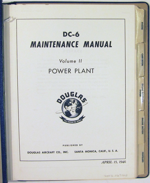 Image: maintenance manual: Douglas DC-6, Volume II, Power Plant