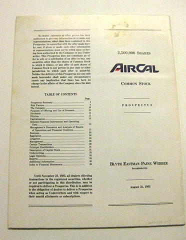 Annual report: AirCal: Prospectus Common Stock, 1983 [1 issue: 1983]