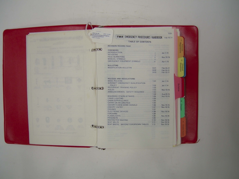 Image: emergency procedures manual: TWA (Trans World Airlines)