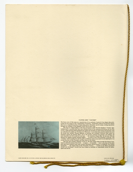 Image: menu cover: Pan American World Airways