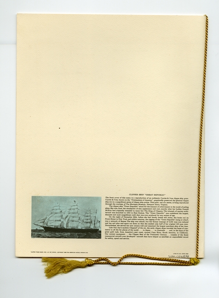 Image: menu cover: Pan American World Airways