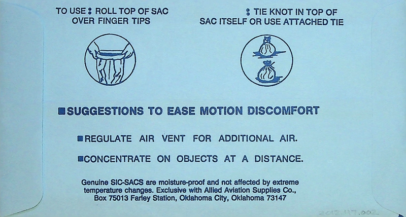 Image: airsickness bag: Sic-Sac