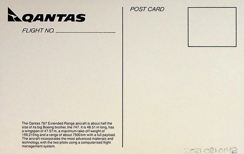 Image: postcard: Qantas Airways, Boeing 767