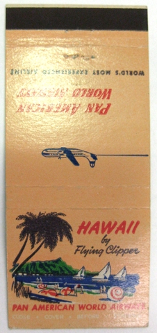 Matchbook cover: Pan American World Airways, Hawaii
