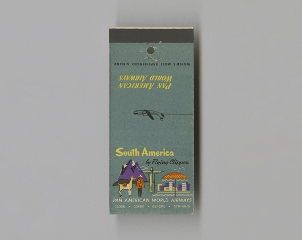 Matchbook cover: Pan American World Airways, South America