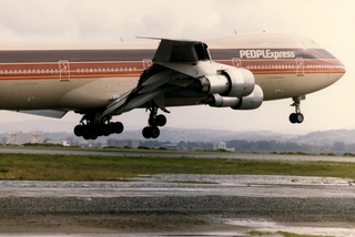 Image: photograph: PeoplExpress, Boeing 747, San Francisco International Airport (SFO)
