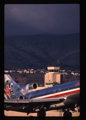 Image: slide: San Francisco International Airport (SFO), Central Terminal and American Airlines Boeing 727