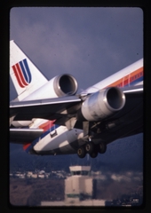 Image: slide: San Francisco International Airport (SFO), Central Terminal and United Airlines McDonnell Douglas DC-10