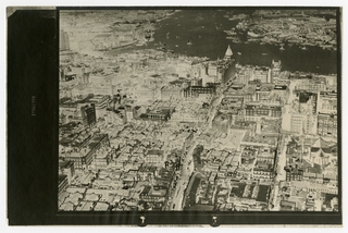 Image: negative print: aerial view of Shanghai