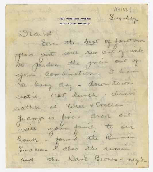 Image: correspondence: Harold M. Bixby to Debby Bixby