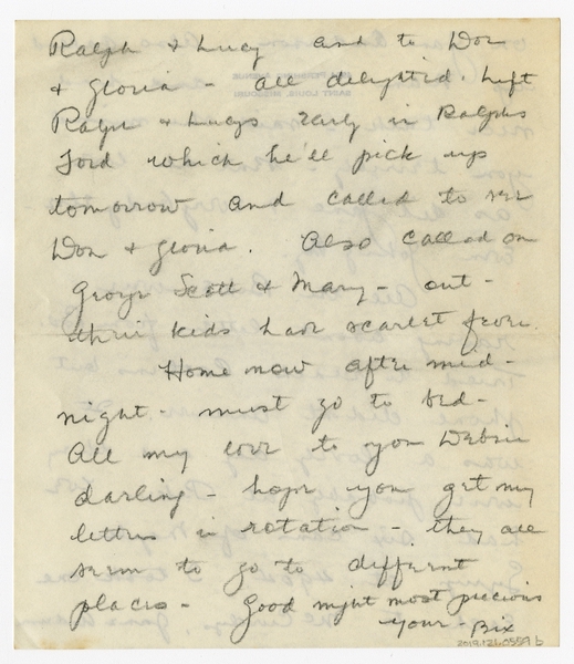 Image: correspondence: Harold M. Bixby to Debby Bixby