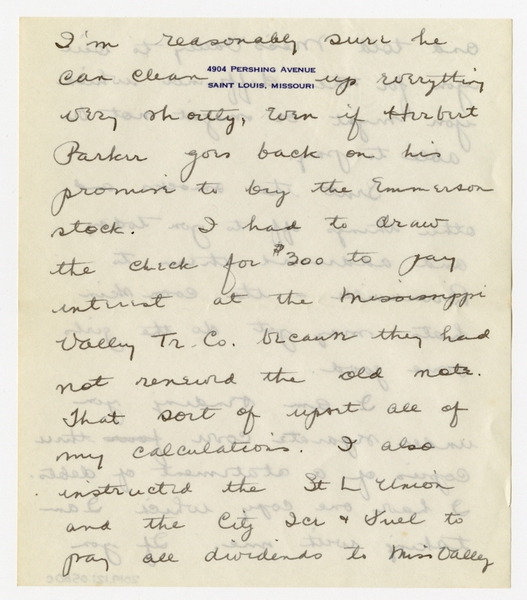 Image: correspondence: Harold M. Bixby to Debby Bixby