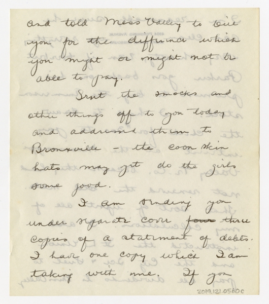 Image: correspondence: Harold M. Bixby to Debby Bixby