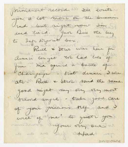 Image: correspondence: Harold M. Bixby to Debby Bixby