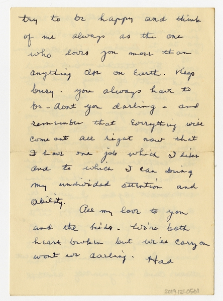 Image: correspondence: Harold M. Bixby to Debby Bixby