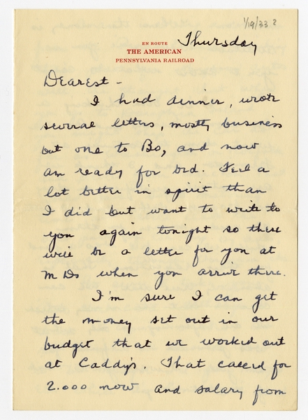 Image: correspondence: Harold M. Bixby to Debby Bixby
