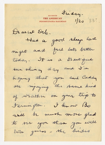 Image: correspondence: Harold M. Bixby to Debby Bixby